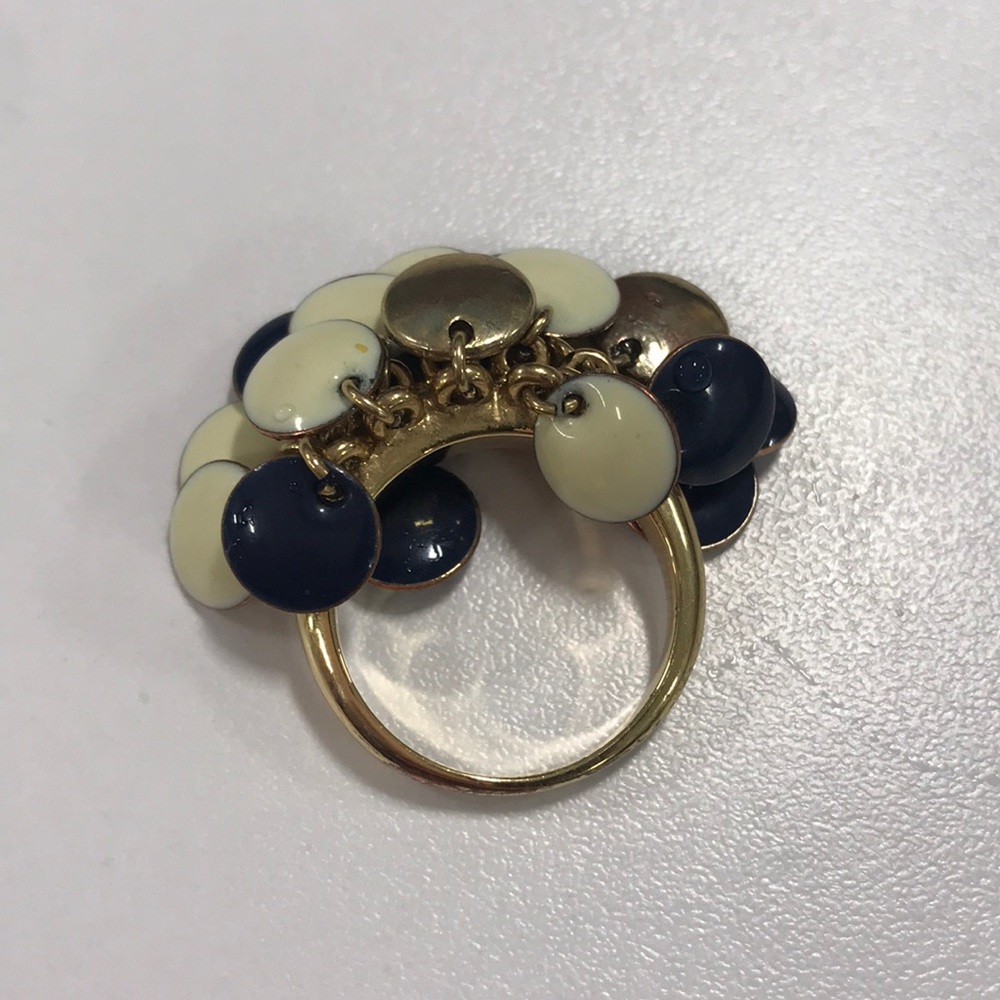 Kate Spade ring blue yellow with charms sz 7
